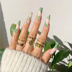 Coffin/Ballerina Shaped Press-On Nails